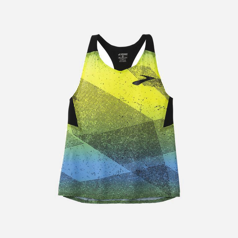 Brooks Elite Hardlooptanktop voor Dames Licht/ Groen Geel (XSYLC-2470)